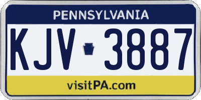 PA license plate KJV3887