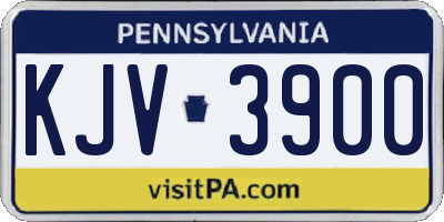 PA license plate KJV3900