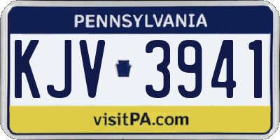PA license plate KJV3941