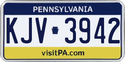PA license plate KJV3942