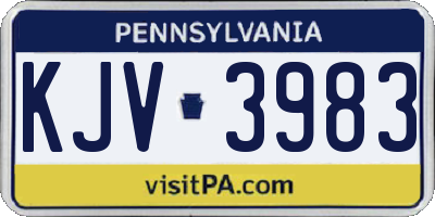 PA license plate KJV3983