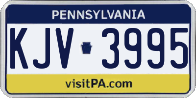 PA license plate KJV3995
