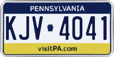PA license plate KJV4041