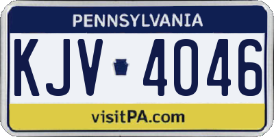 PA license plate KJV4046