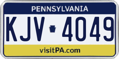 PA license plate KJV4049
