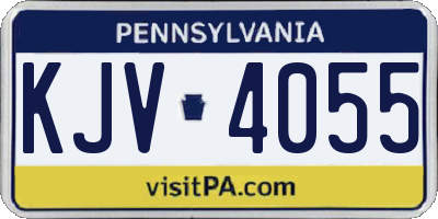 PA license plate KJV4055