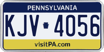 PA license plate KJV4056