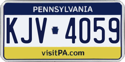 PA license plate KJV4059