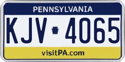 PA license plate KJV4065