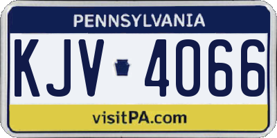 PA license plate KJV4066