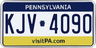 PA license plate KJV4090