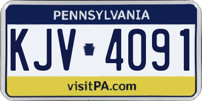 PA license plate KJV4091