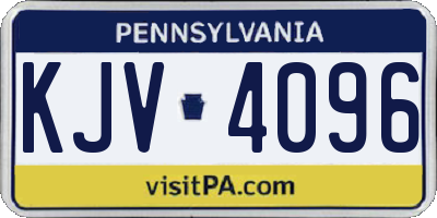 PA license plate KJV4096