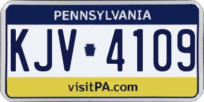 PA license plate KJV4109