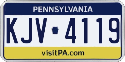 PA license plate KJV4119