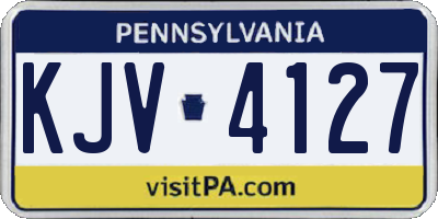 PA license plate KJV4127