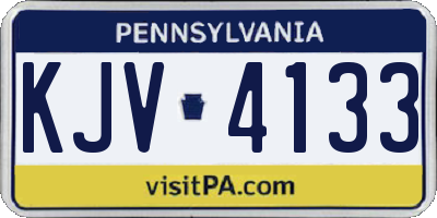 PA license plate KJV4133