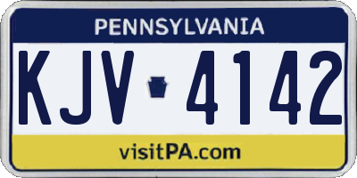 PA license plate KJV4142