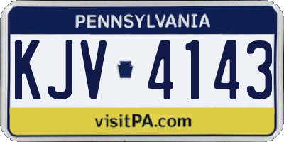 PA license plate KJV4143