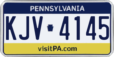 PA license plate KJV4145