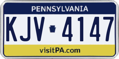 PA license plate KJV4147