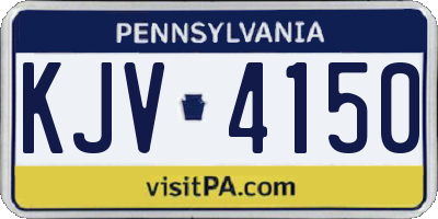 PA license plate KJV4150