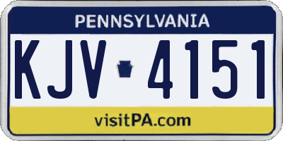 PA license plate KJV4151
