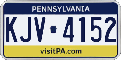 PA license plate KJV4152