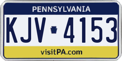 PA license plate KJV4153