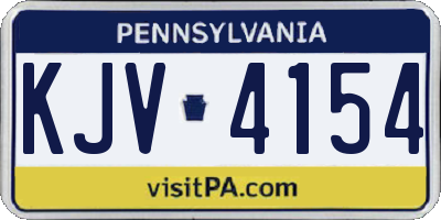 PA license plate KJV4154