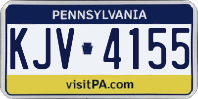 PA license plate KJV4155