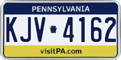 PA license plate KJV4162