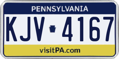 PA license plate KJV4167