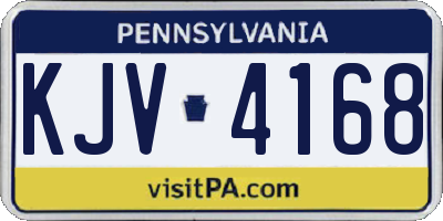 PA license plate KJV4168