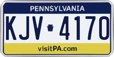 PA license plate KJV4170