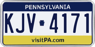 PA license plate KJV4171
