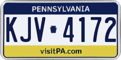 PA license plate KJV4172