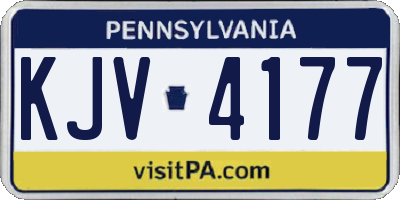 PA license plate KJV4177