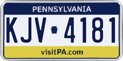 PA license plate KJV4181