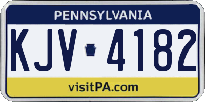 PA license plate KJV4182