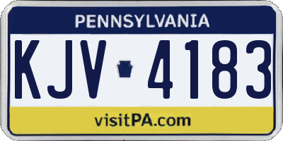 PA license plate KJV4183