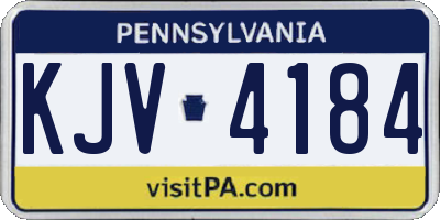 PA license plate KJV4184