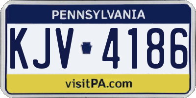 PA license plate KJV4186