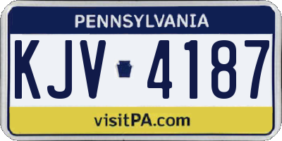 PA license plate KJV4187