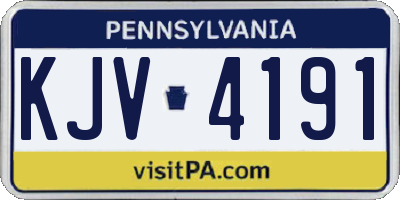 PA license plate KJV4191