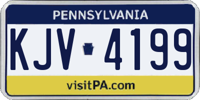 PA license plate KJV4199