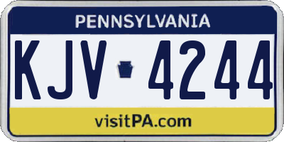 PA license plate KJV4244