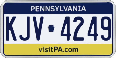 PA license plate KJV4249