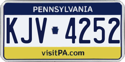 PA license plate KJV4252