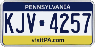 PA license plate KJV4257